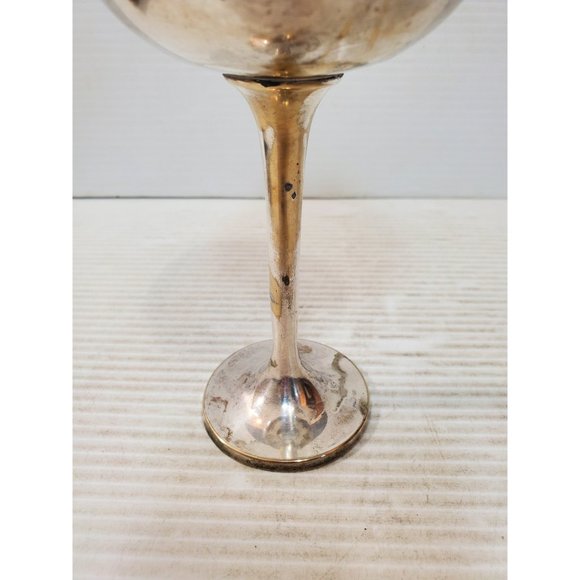 Vintage metal Goblet Chalice Wine Cup Modern Mid Century Metal Glasses Stemware - Picture 3 of 10